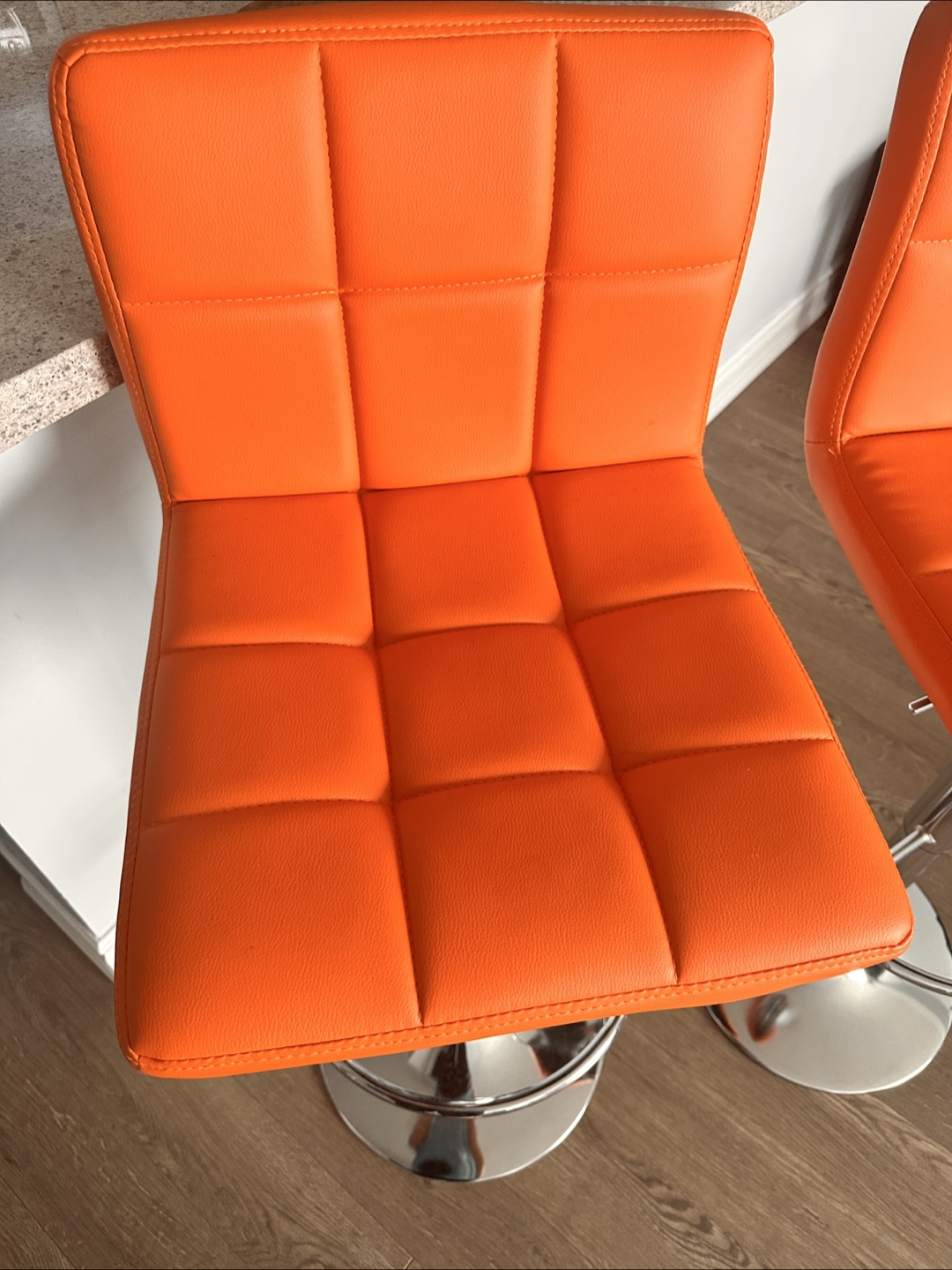 Pair of Orange Bar Stools - photo 4