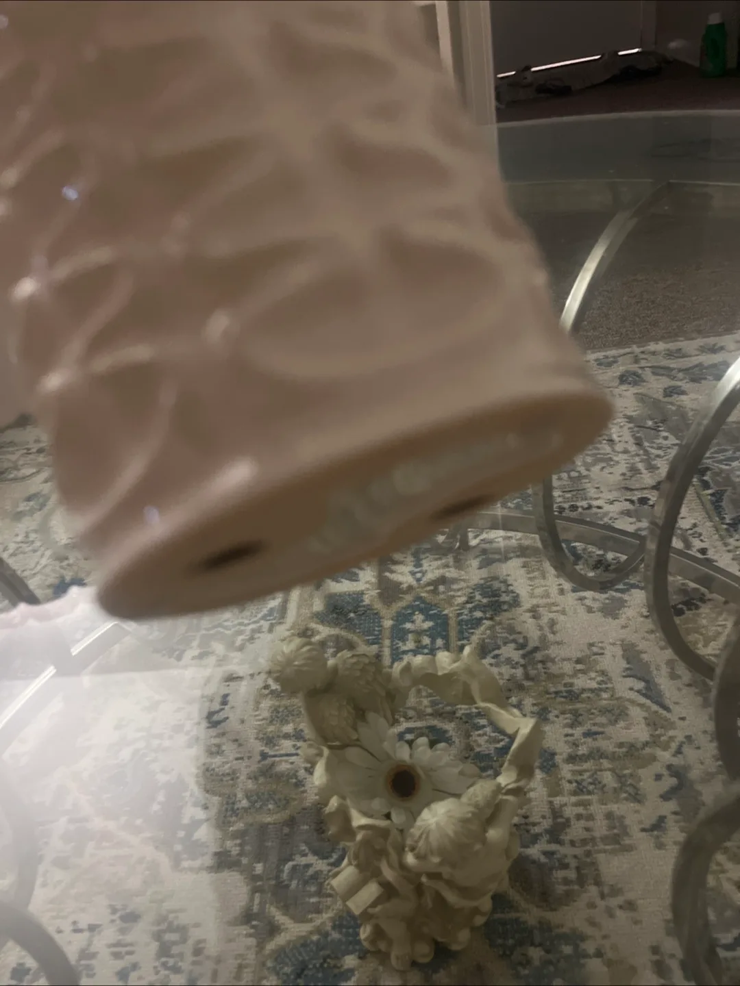 White Ceramic candle holder with Textured Design image indicator(4)