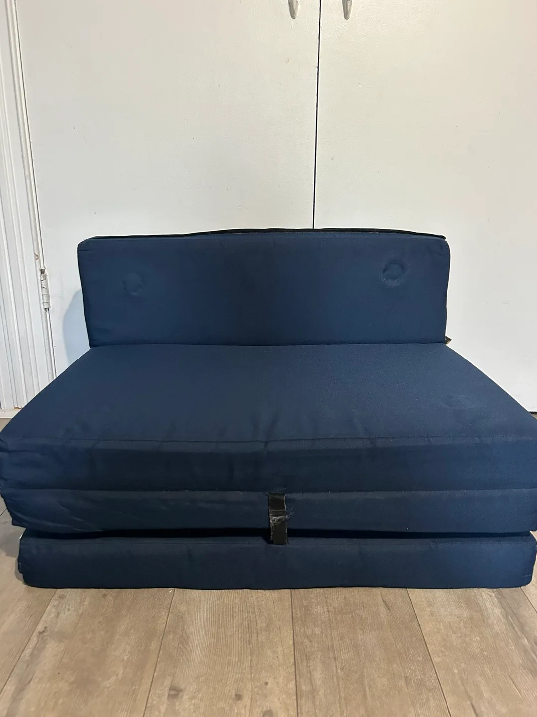 Foldable Mattress Tri-Fold Sleeper Sofa Bed Navy Blue thumbnail