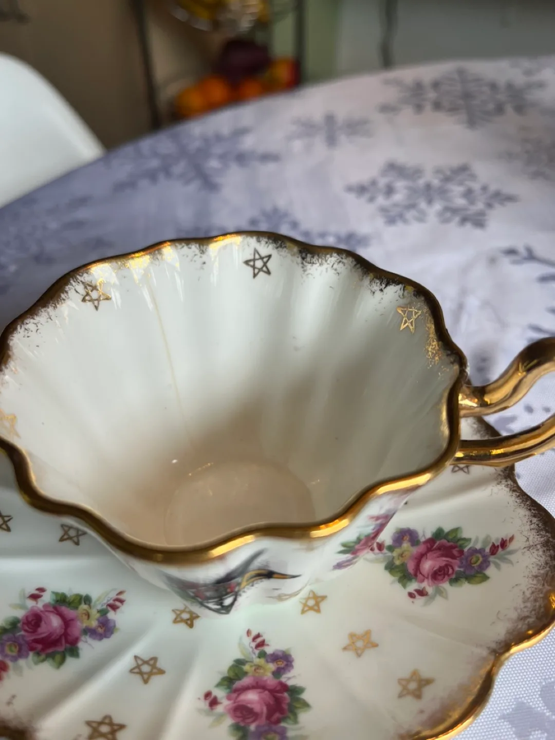 Vintage Royal Stuart Teacup and Saucer Set - Masonic Design image indicator(2)