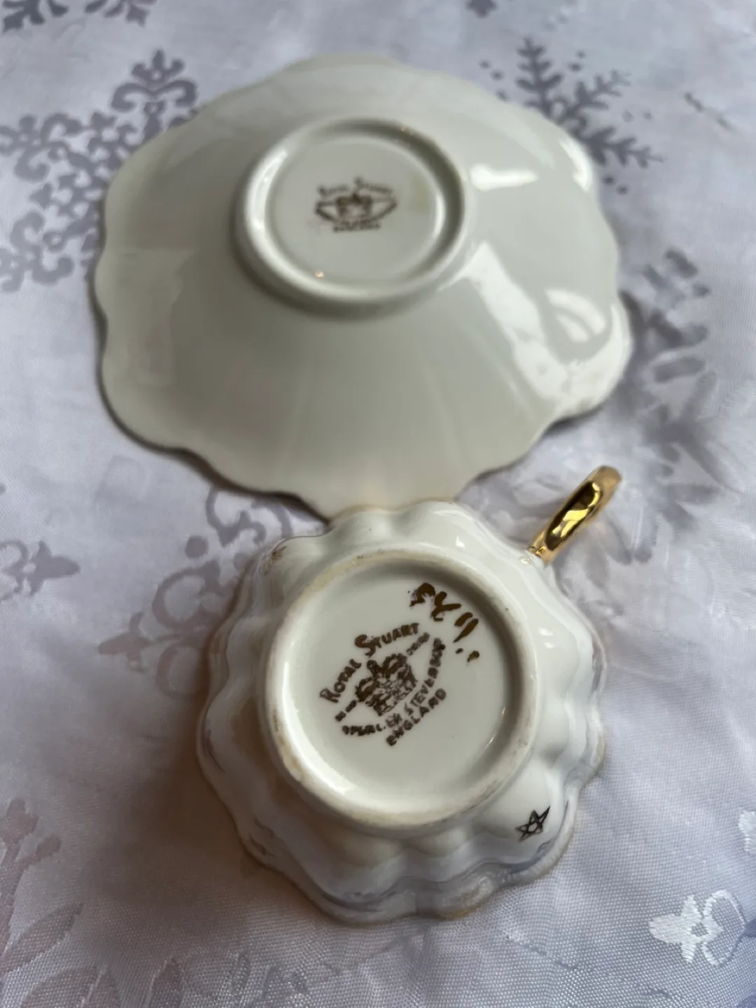 Vintage Royal Stuart Teacup and Saucer Set - Masonic Design image indicator(5)
