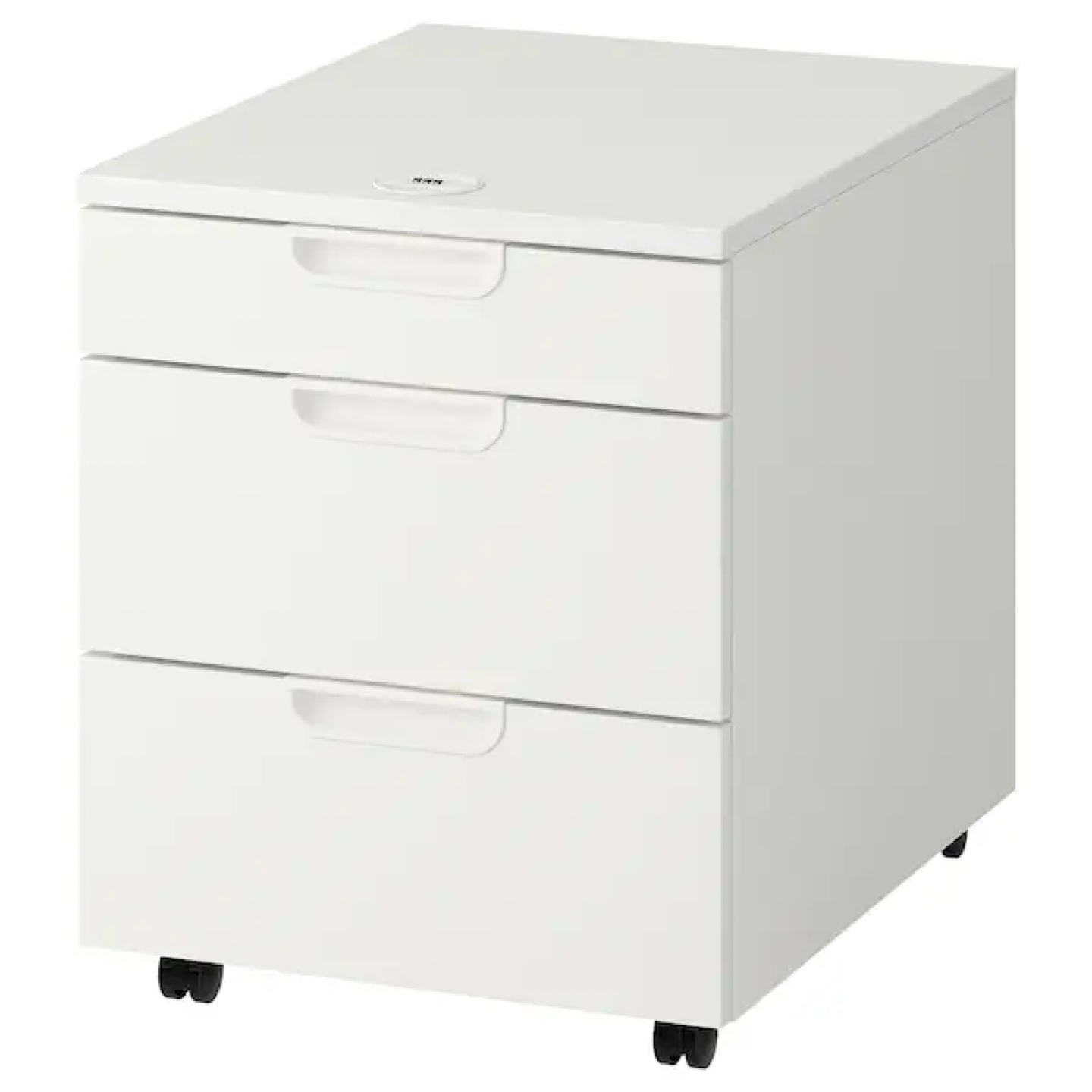 White 3-Drawer Mobile Filing Cabinet