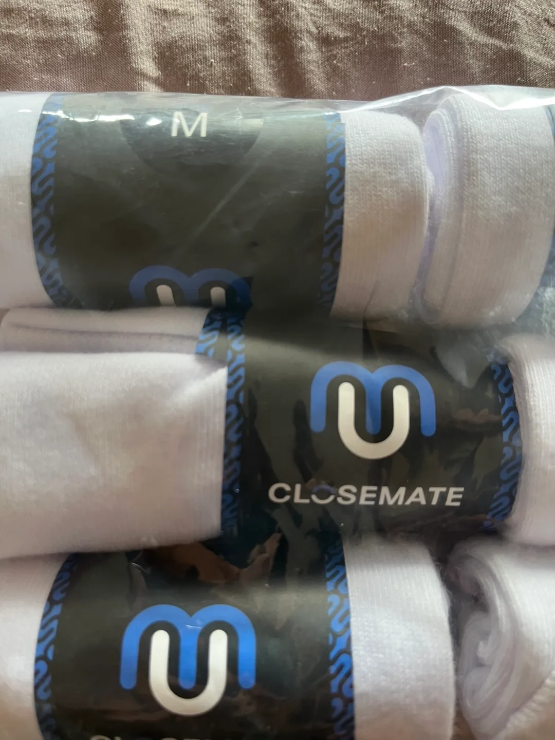 CLOSEMATE Men's White Crew Socks - Size Medium (6 Pairs) image indicator(2)
