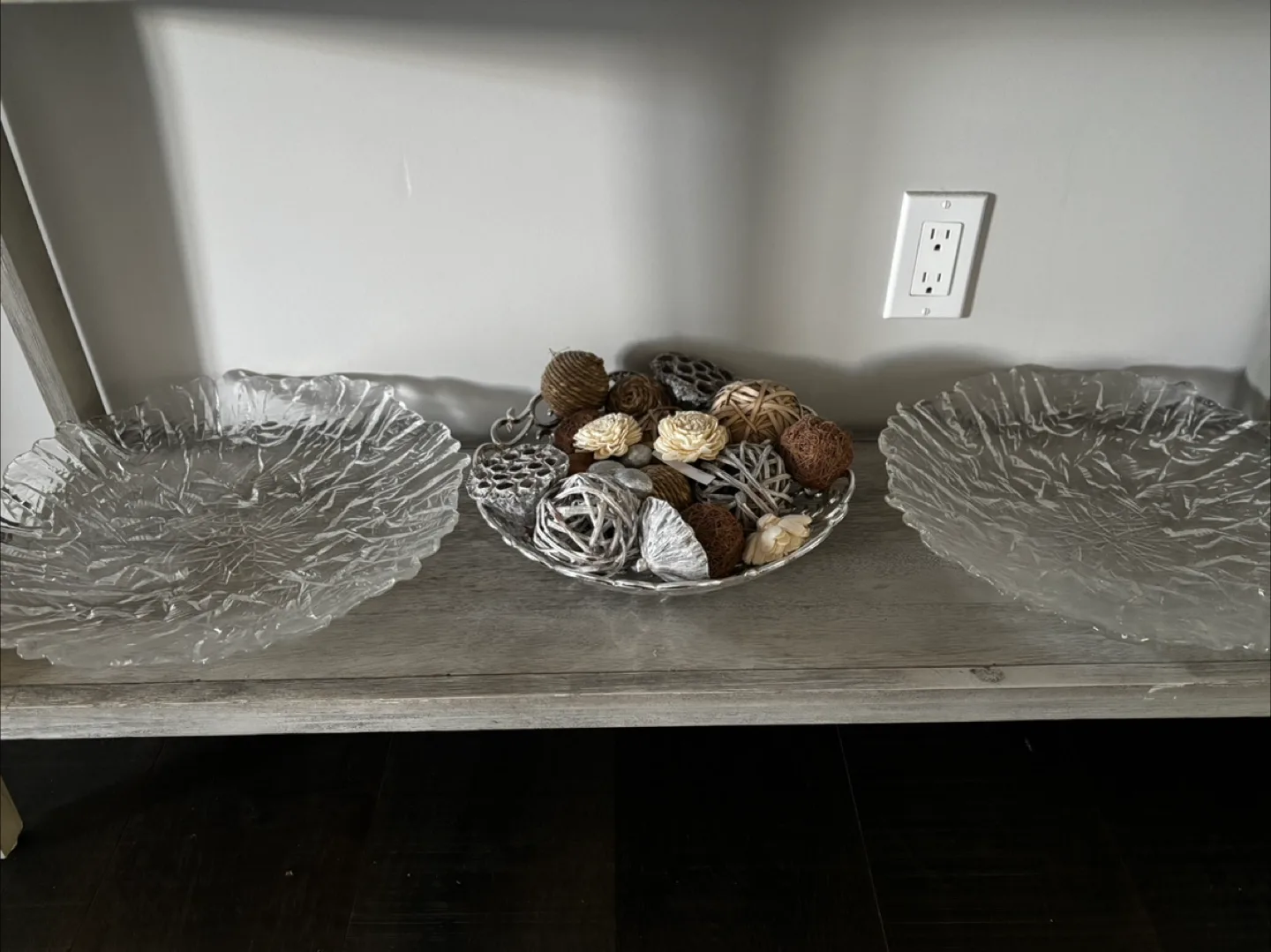 Pair of Elegant Clear Glass Decorative Plates thumbnail
