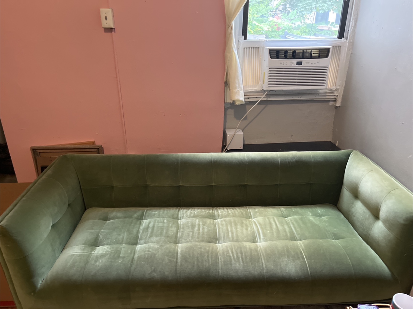 *MOVING SALE* Vintage Green Velvet Sofa
