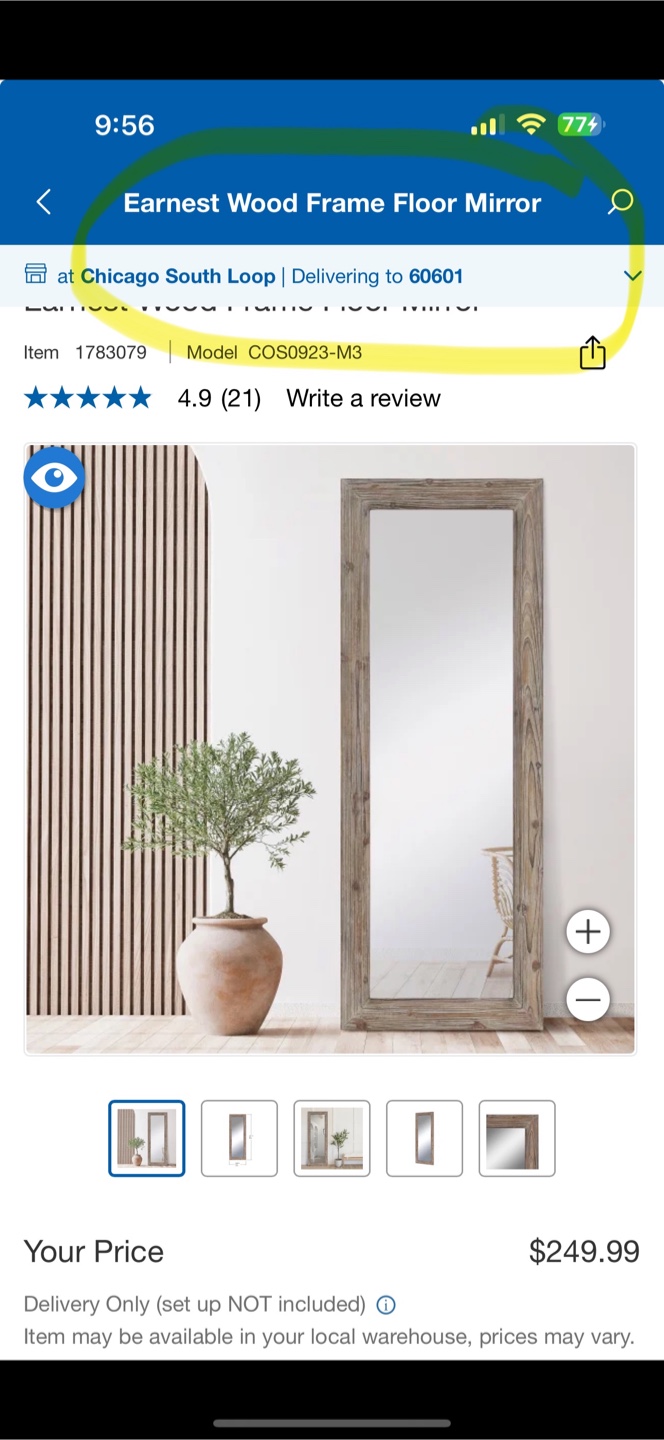 Earnest Wood Frame Floor Mirror - photo 3
