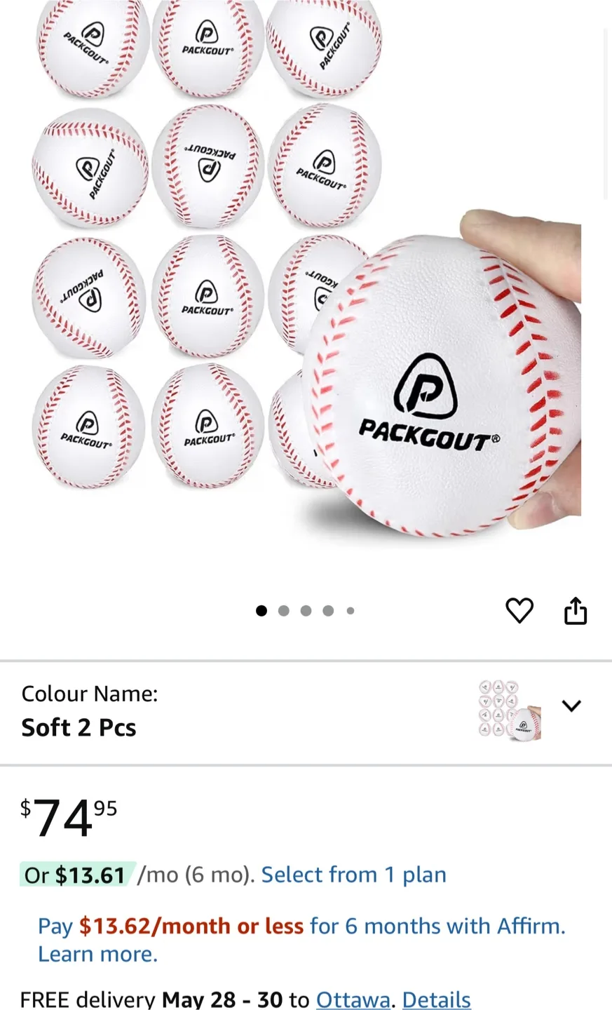 Packgout Soft Baseball Set - 12 Pack thumbnail