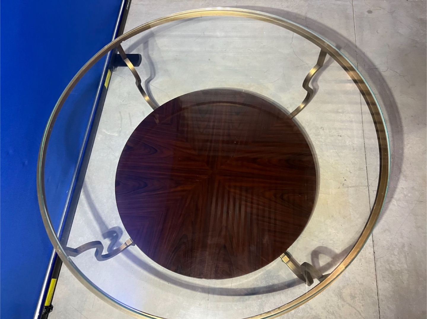 BOILER & COMPANY 44” ROUND GLASS/WOOD/METAL COFFEE TABLE - photo 5