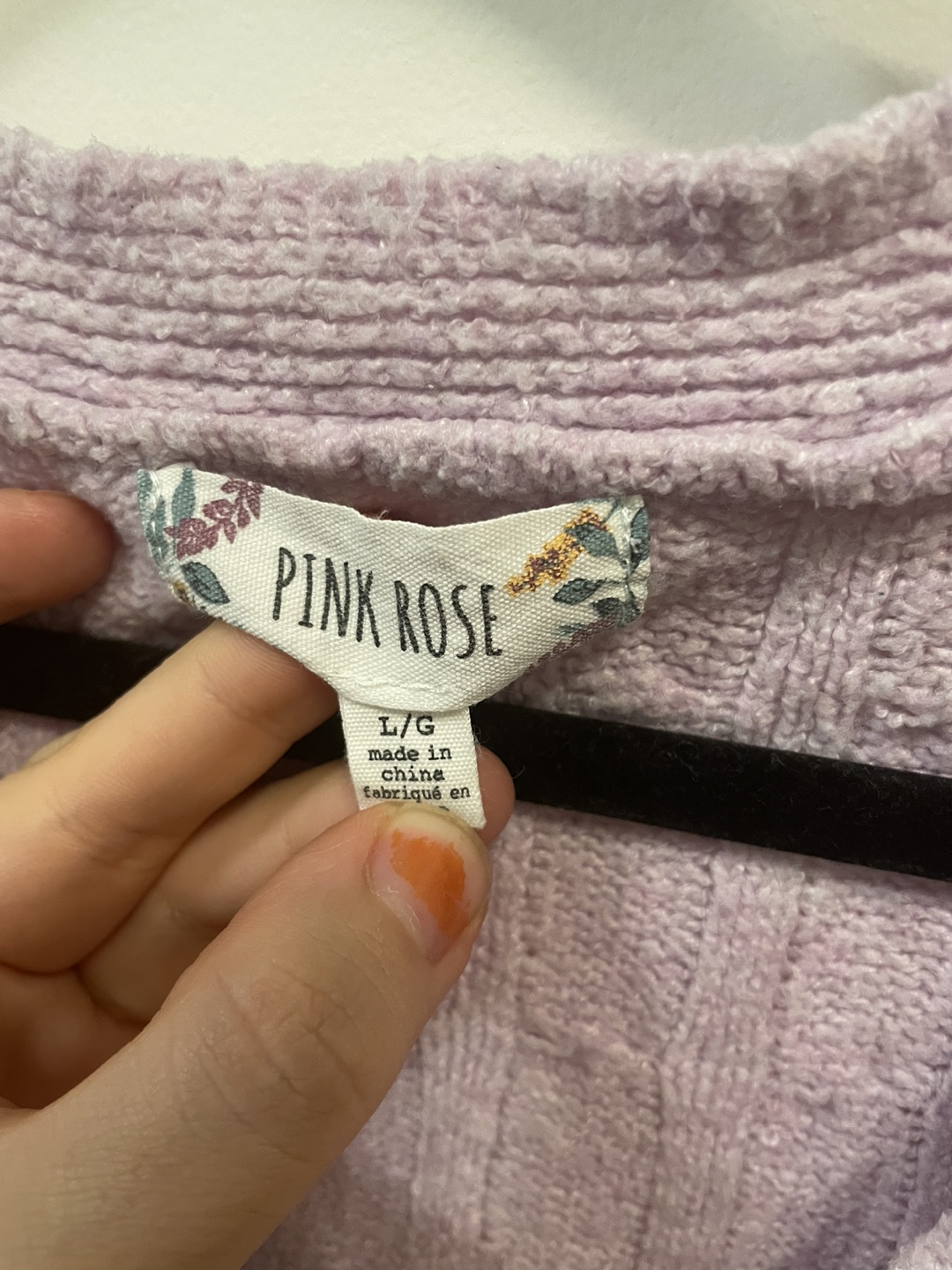 Lavender Pink Rose Cable Knit Wrap Sweater - photo 3