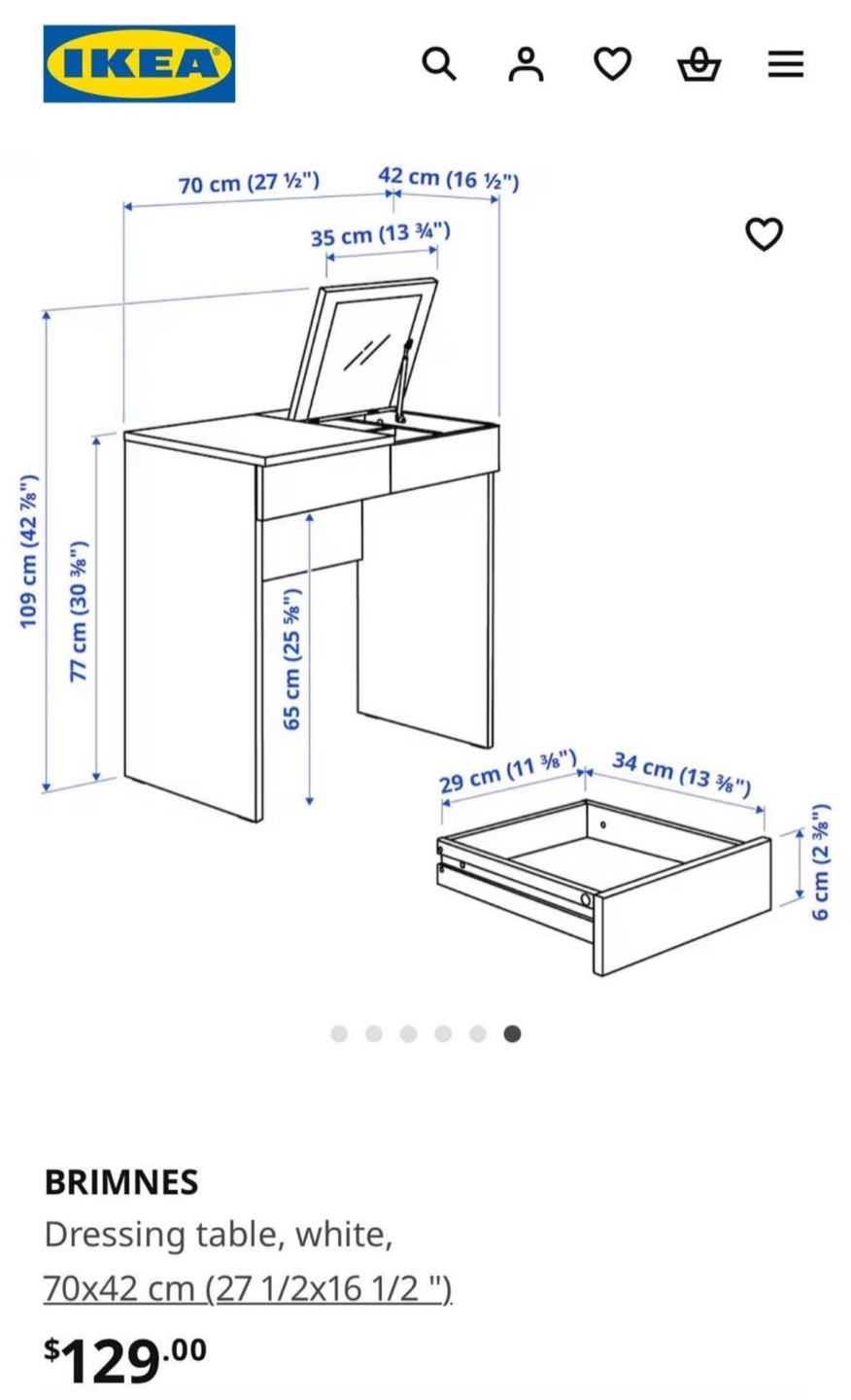 IKEA BRIMNES Dressing Table - Dark Grey - photo 3