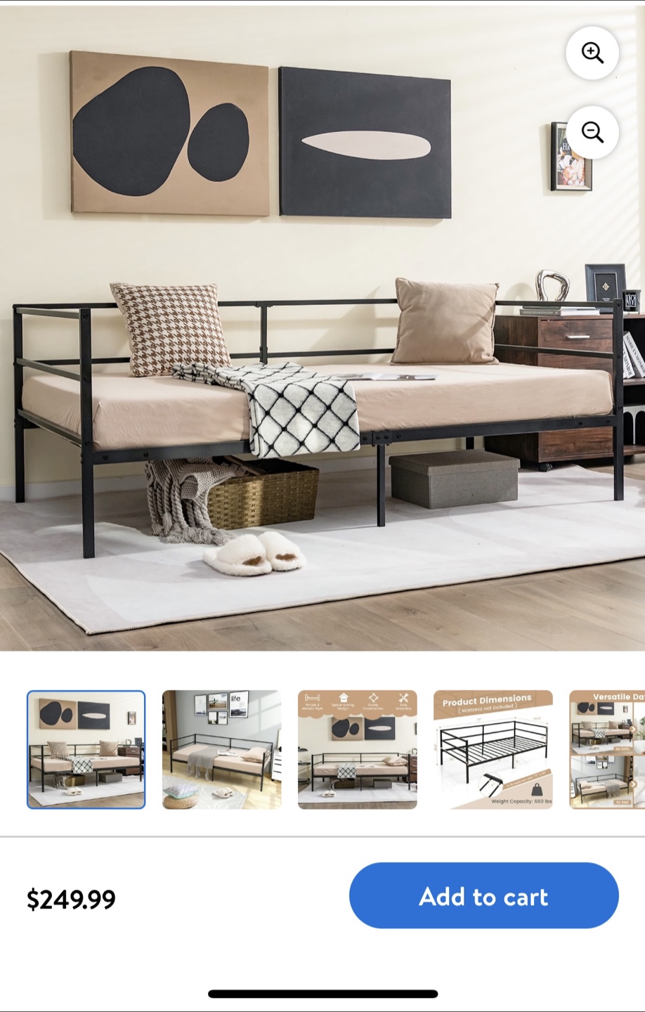Costway Twin Metal Daybed Frame - photo 4