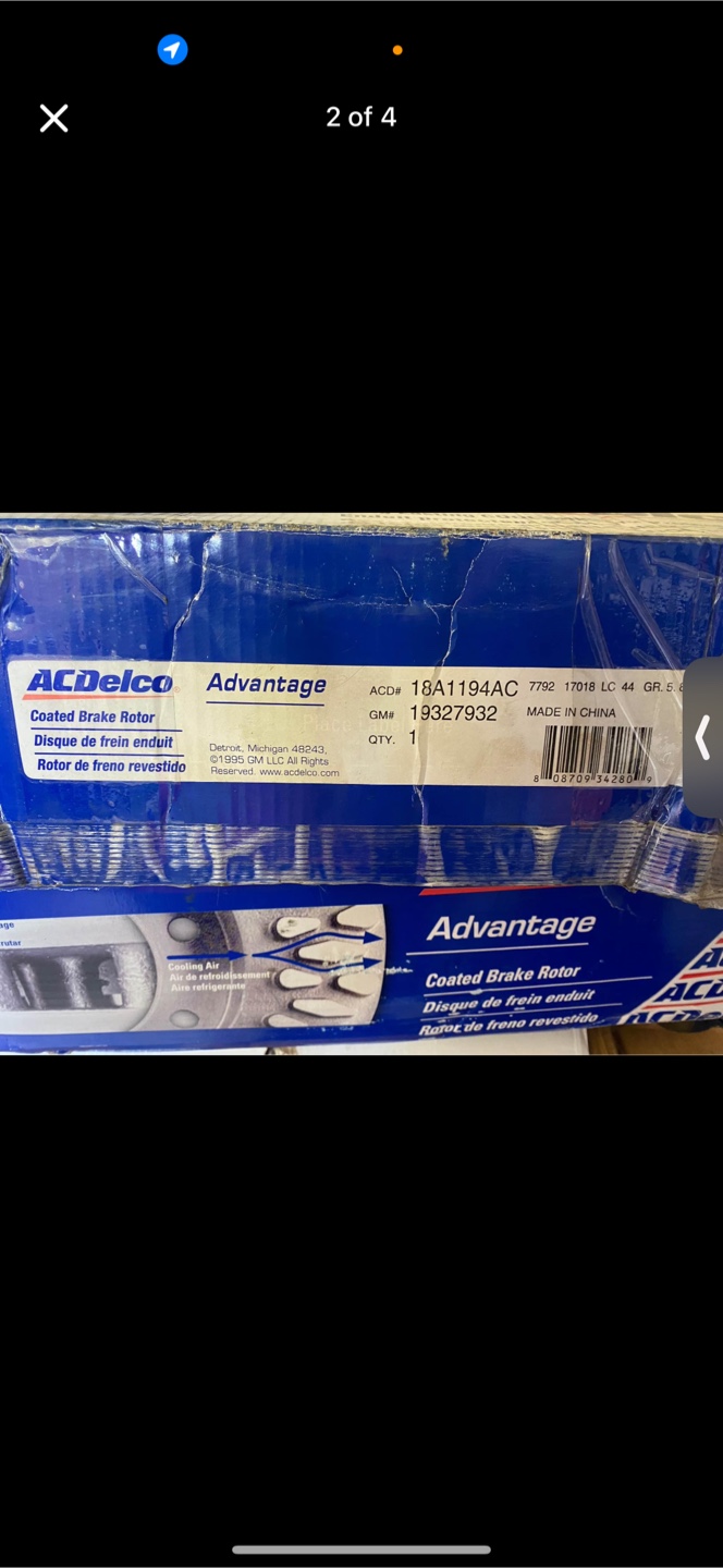 New ACDelco Advantage Coated Brake Rotors - 8 Bolt - photo 2