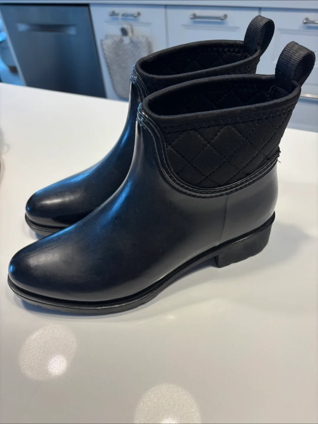 Women's Black Rain Boots Size US 8 thumbnail