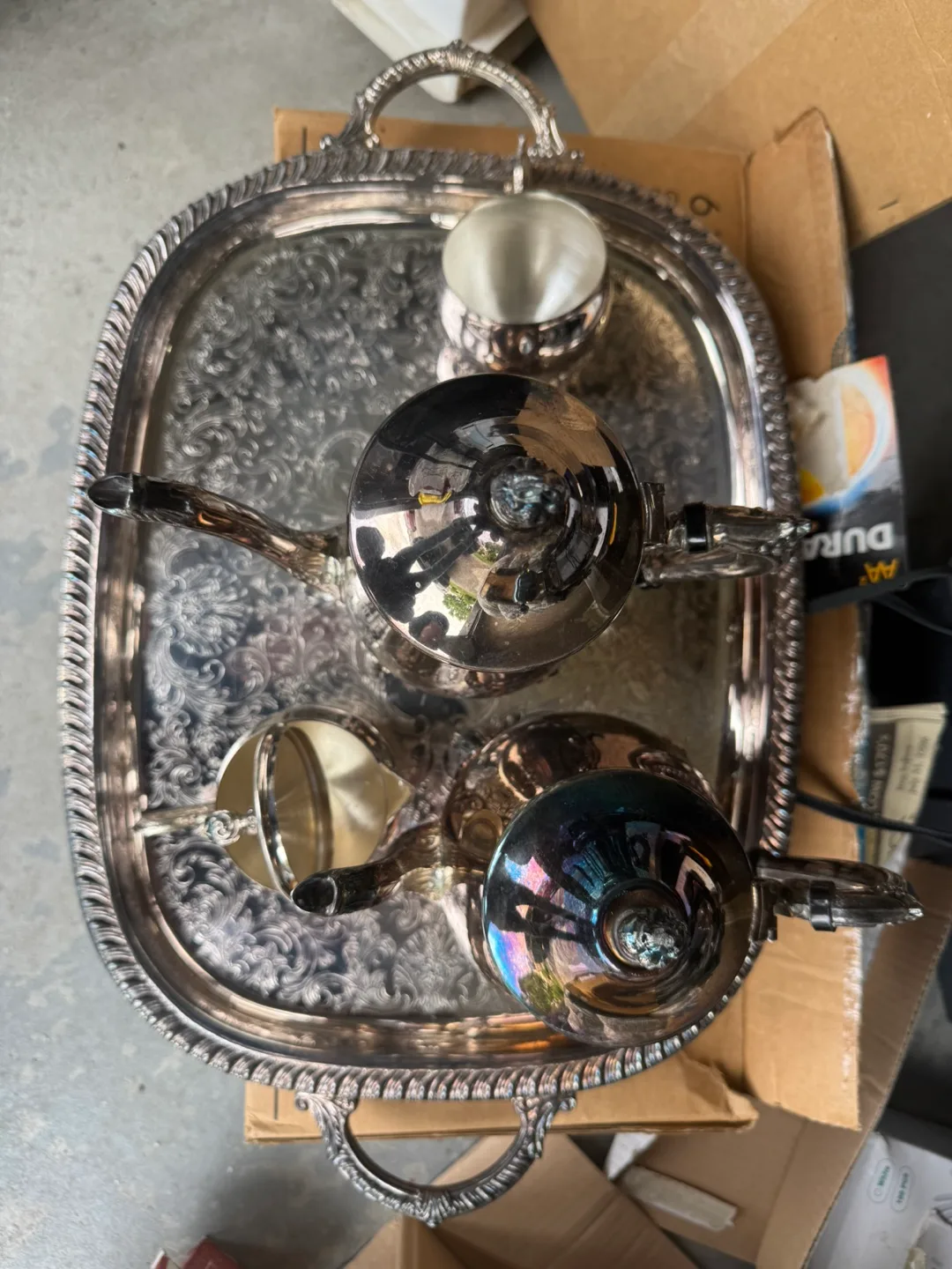 Vintage Leonard Silver Plated Tea Set with Tray thumbnail