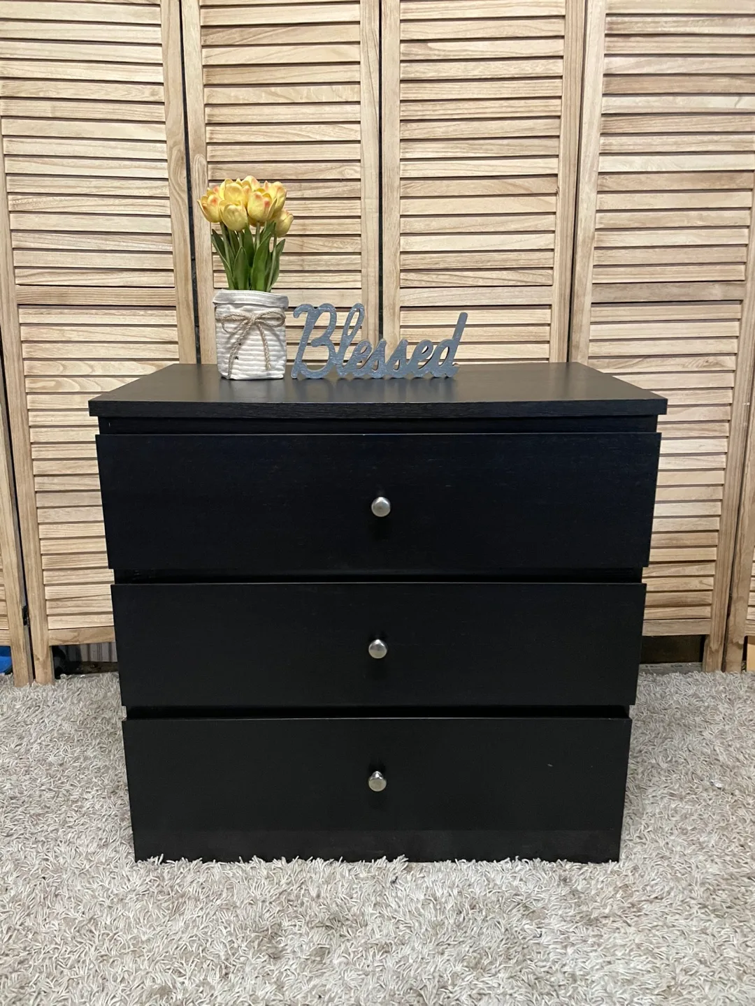Black 3-Drawer Chest thumbnail