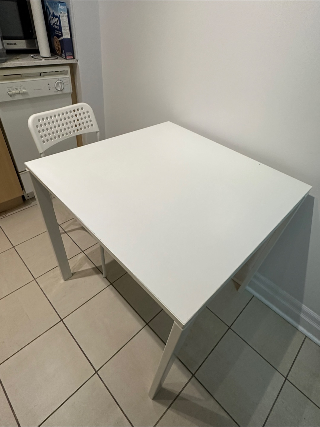 IKEA White Table and Two Chairs Set