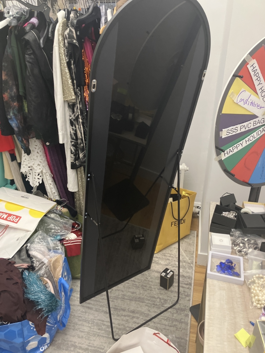 Full Length Arch Mirror Black Frame - photo 2