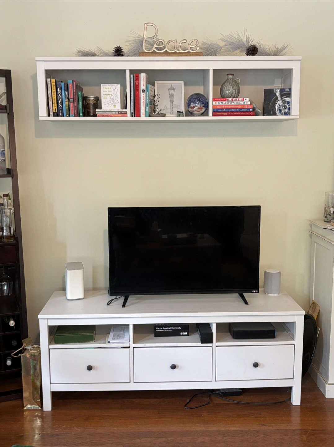 IKEA Hemnes TV media stand and Bridging shelf