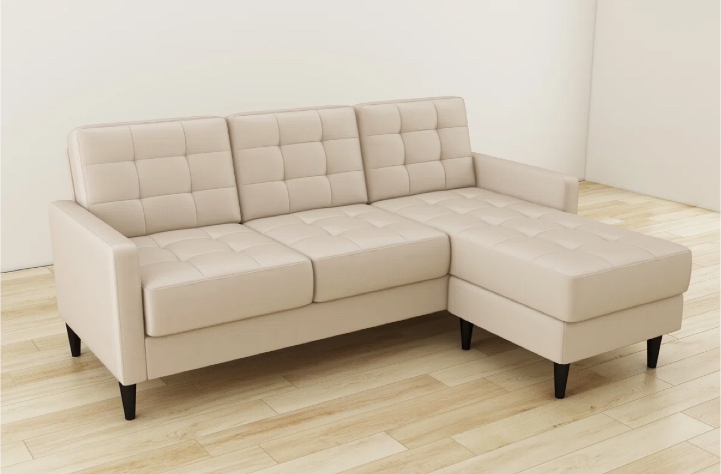 Wayfair beige sectional with chaise ottoman - photo 3