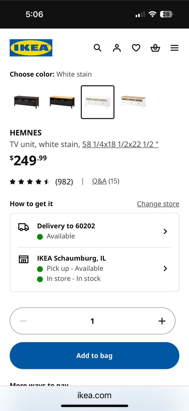IKEA Hemnes TV media stand and Bridging shelf - photo 4