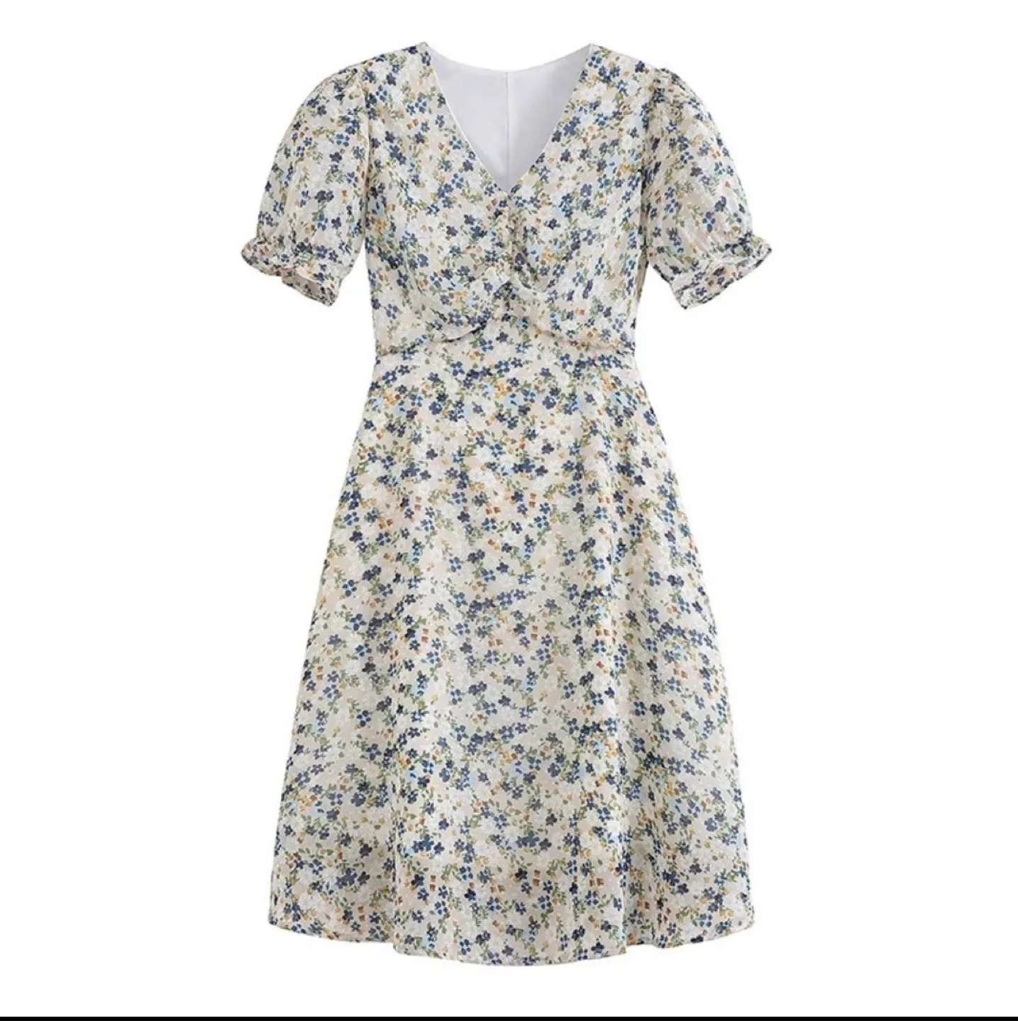Floral Print Puff Sleeve Mini Dress thumbnail