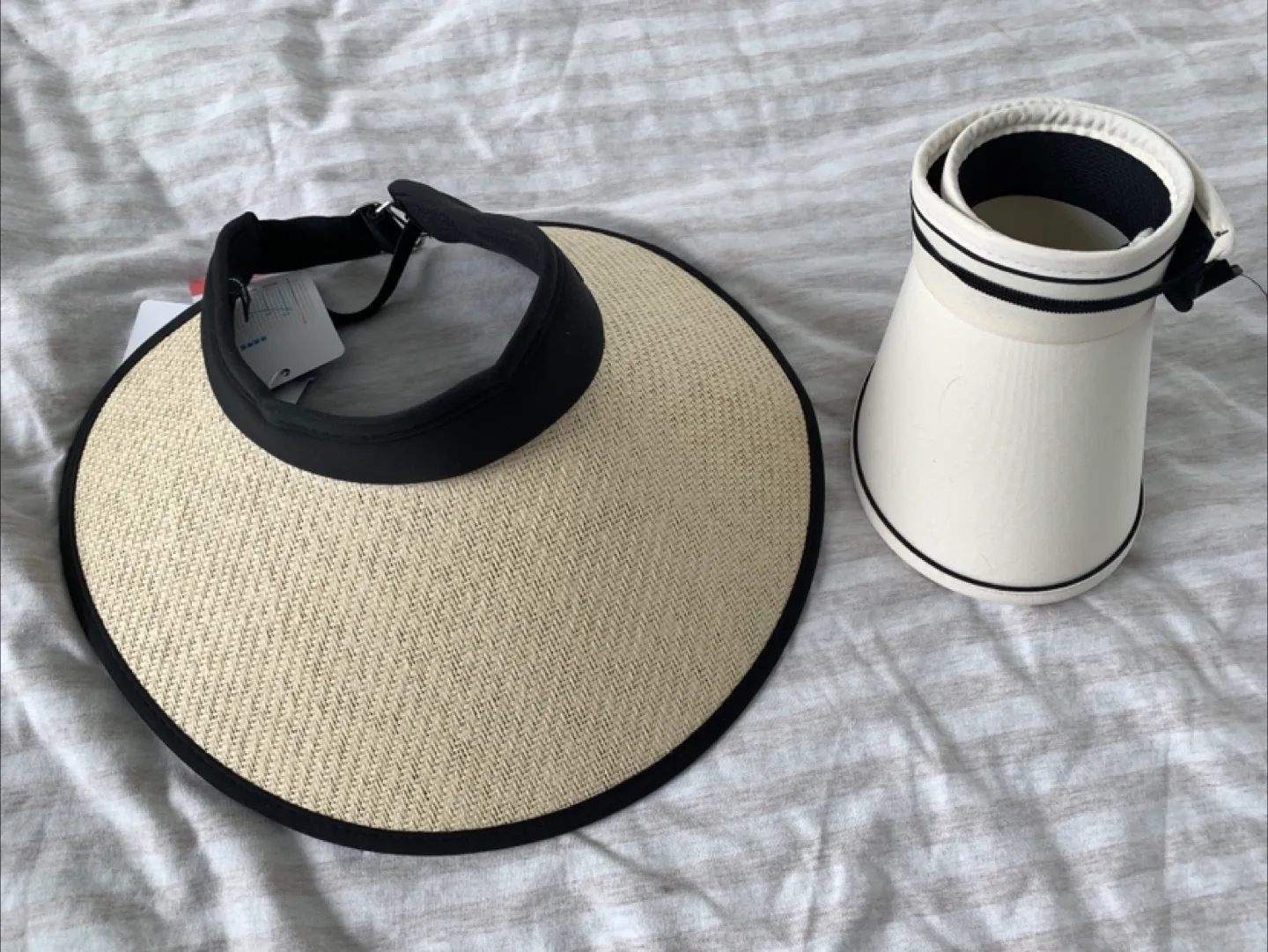 Packable Sun Visor Sun hat - Beige and Black thumbnail