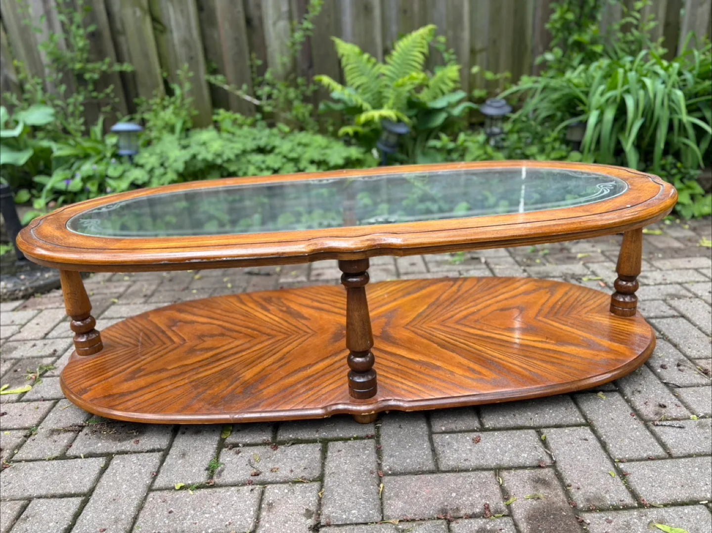 Oval Glass Top Coffee Table with Shelf image indicator(3)