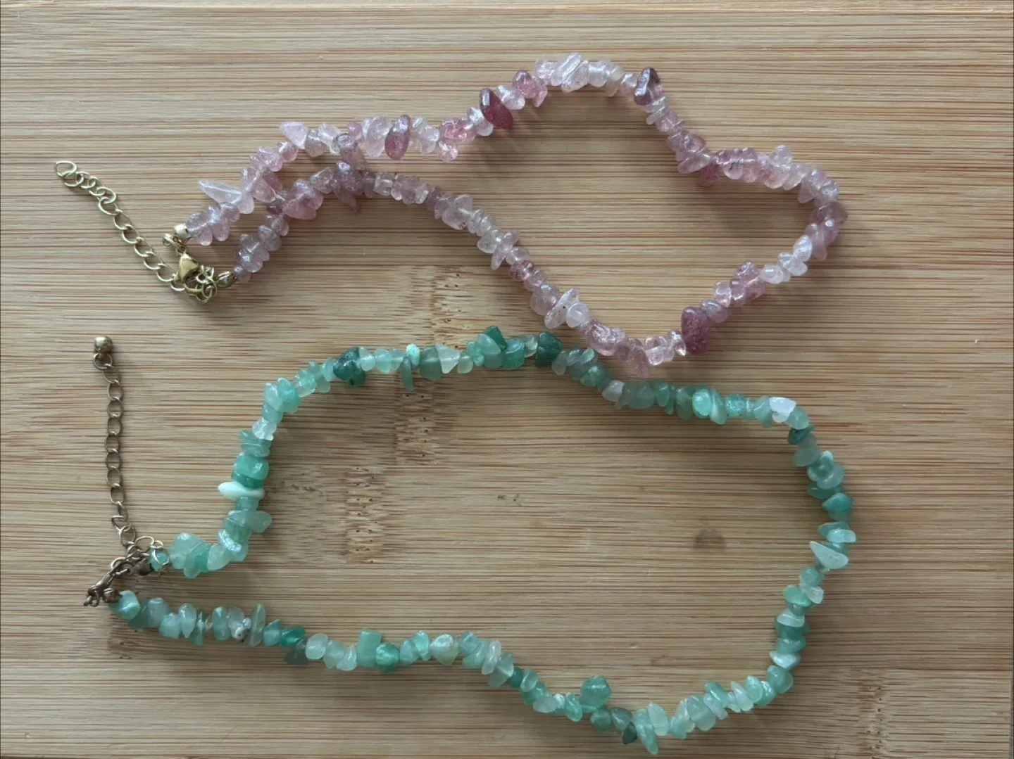 Rose Quartz & Green Aventurine Necklaces thumbnail