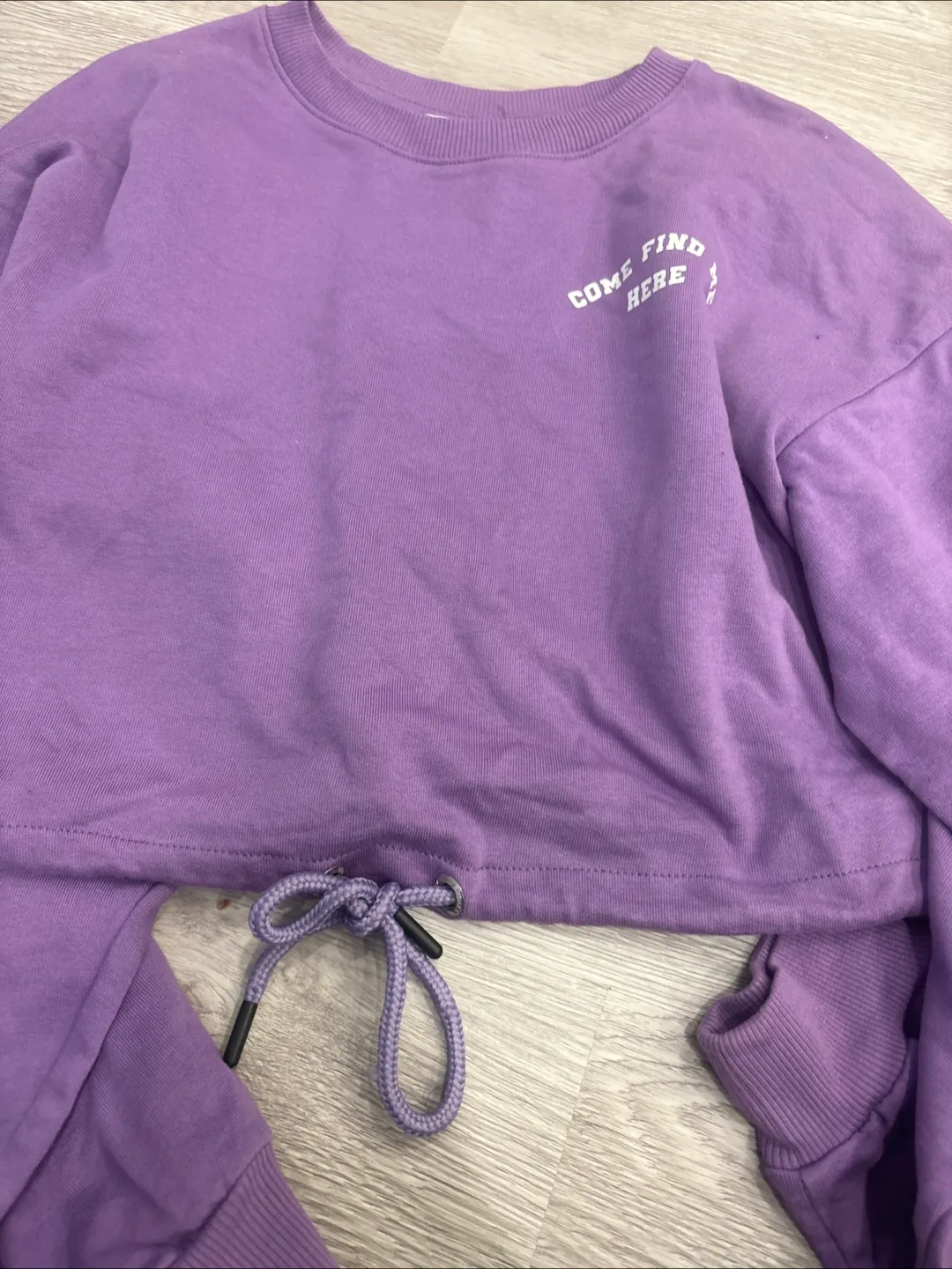 Purple Cropped Sweatshirt - Come Find Here
