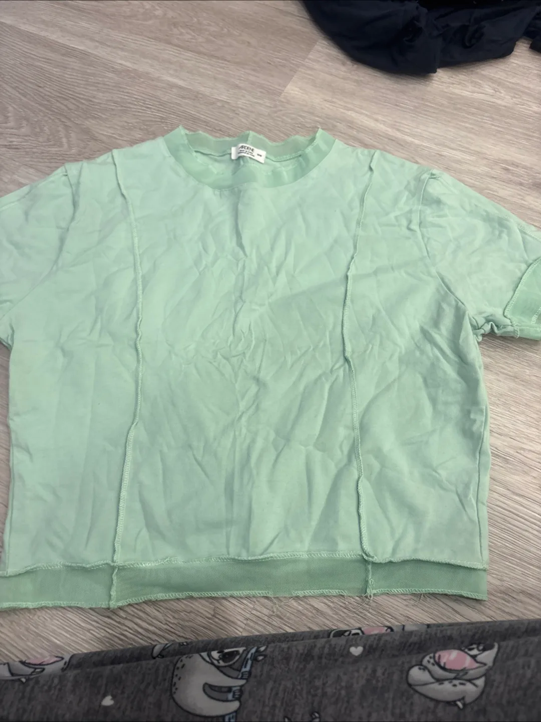 ARDENE Mint Green Short Sleeve Cropped T-Shirt Size M/M
