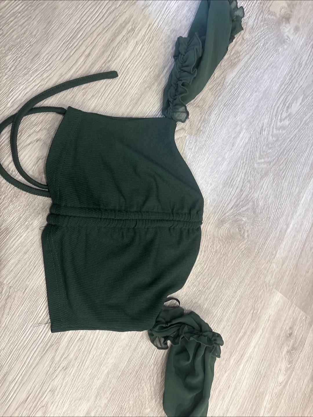 Women's Dark Green Off-the-Shoulder Corset Top Size Small