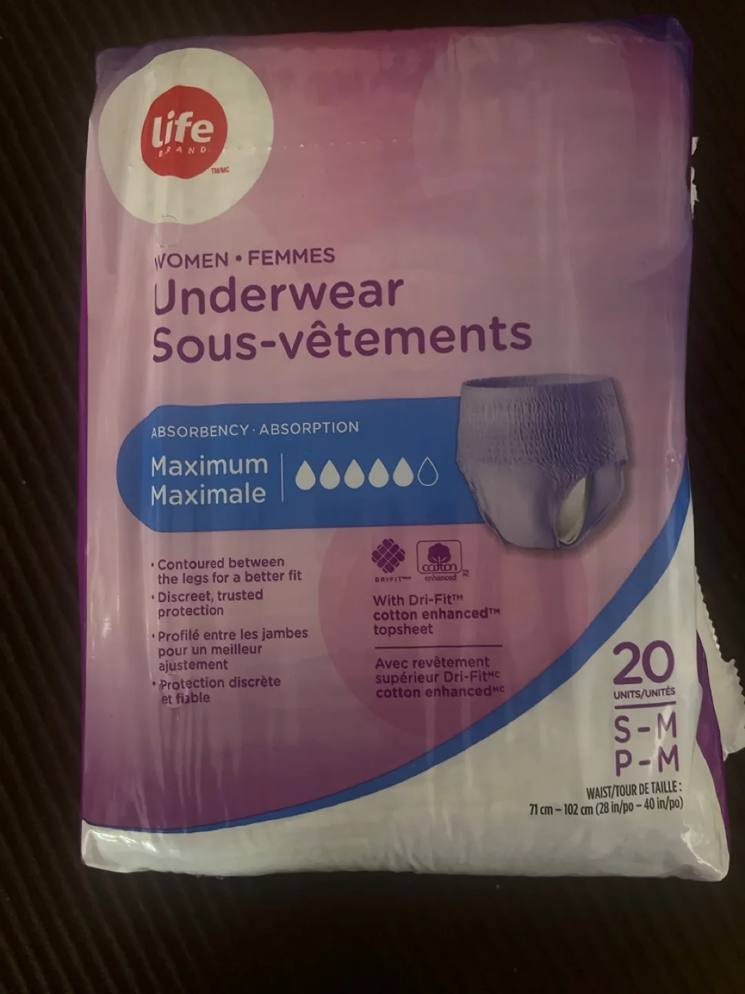 Life Brand Women's Underwear Maximum Absorbency S-M thumbnail