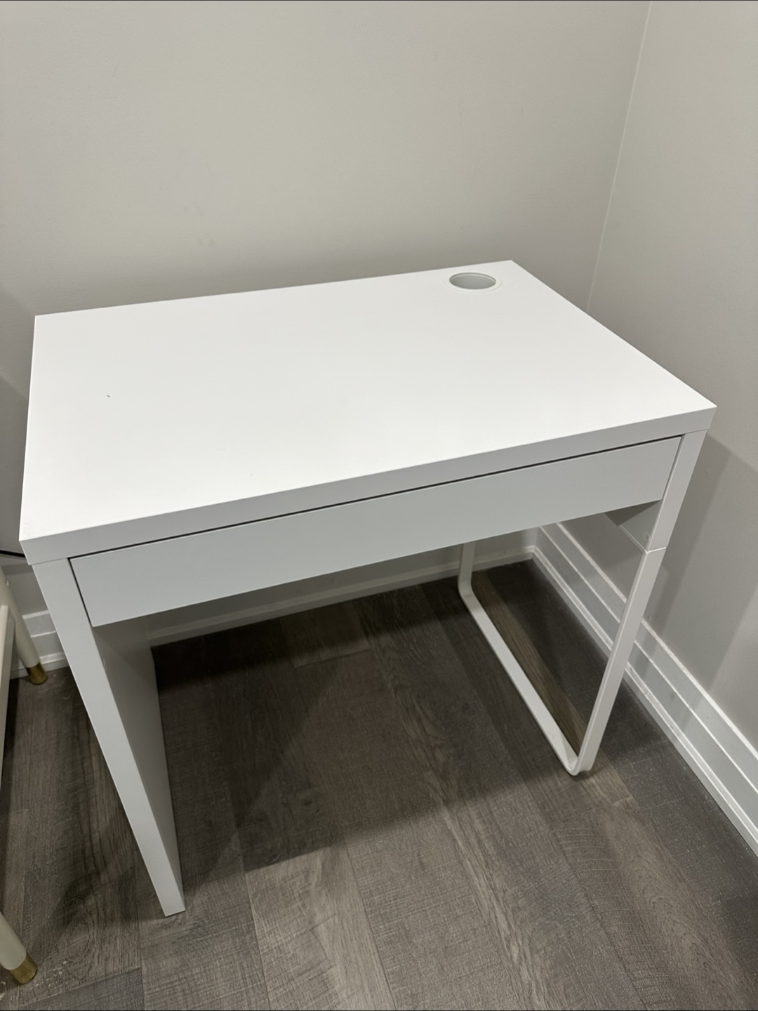 White IKEA Desk with Drawer - photo 2