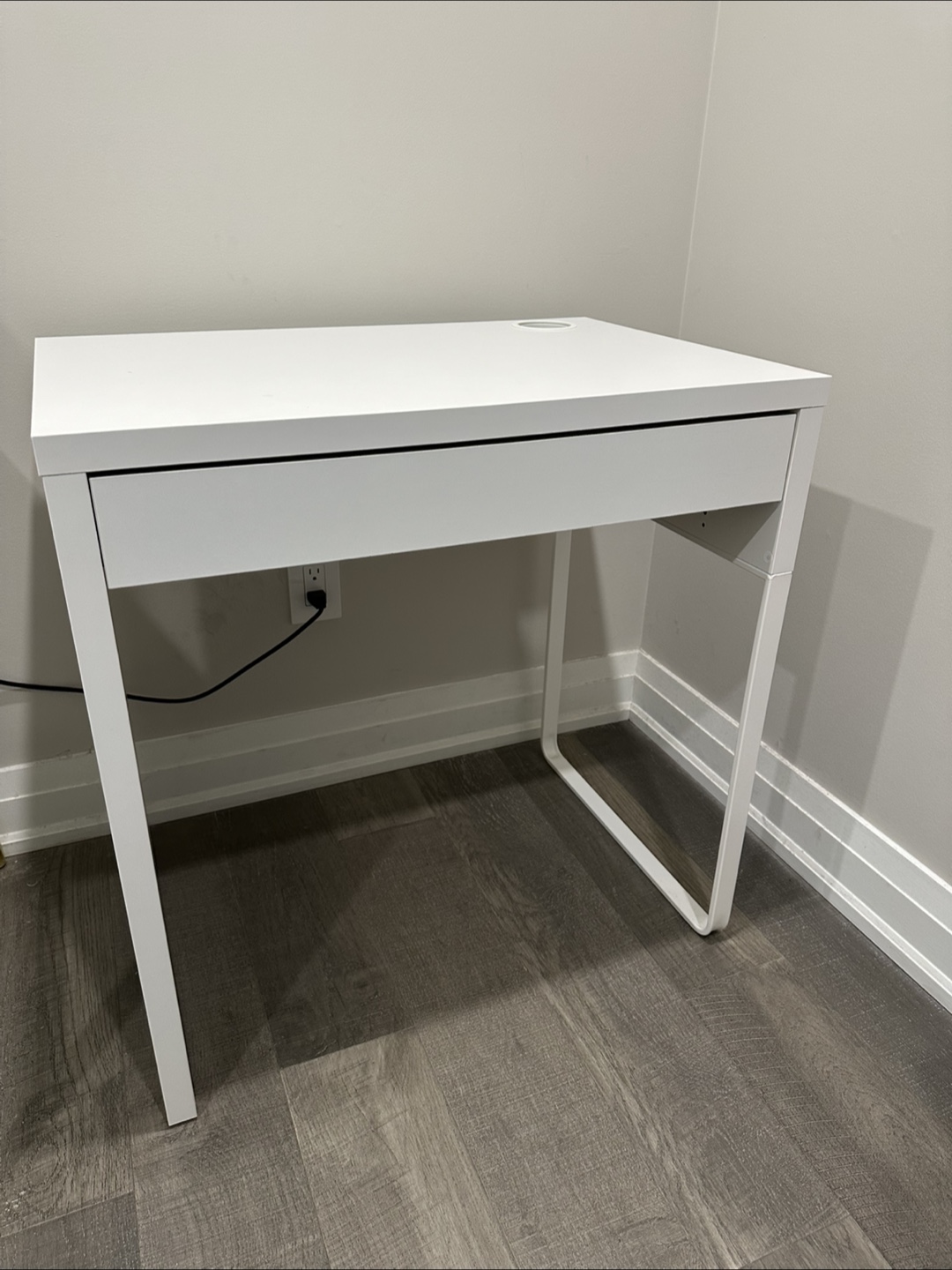 White IKEA Desk with Drawer