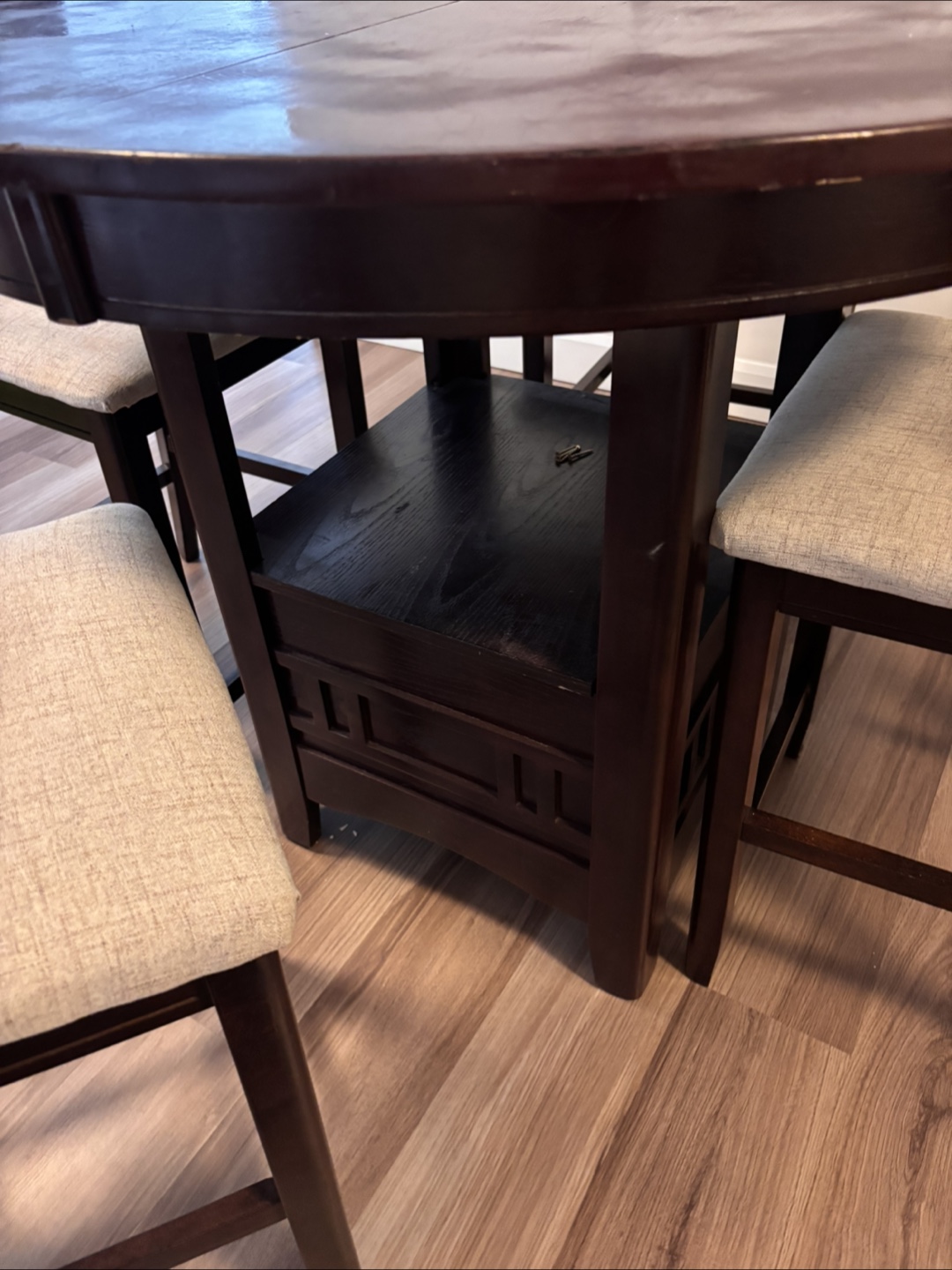Round Dining Table Set with 4 Chairs - photo 2