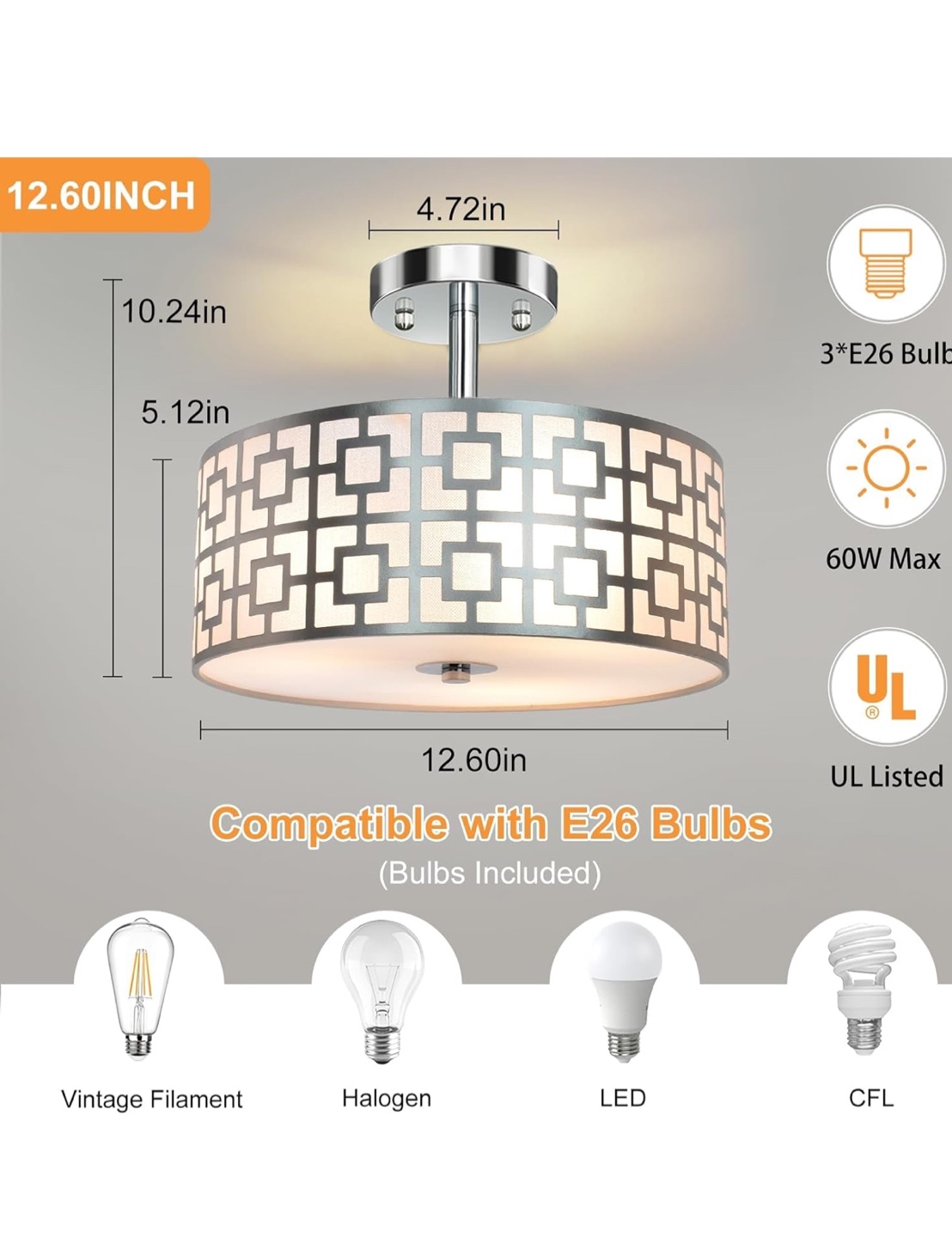 New Flush Mount Ceiling Light Fixture with Geometric Design - photo 4
