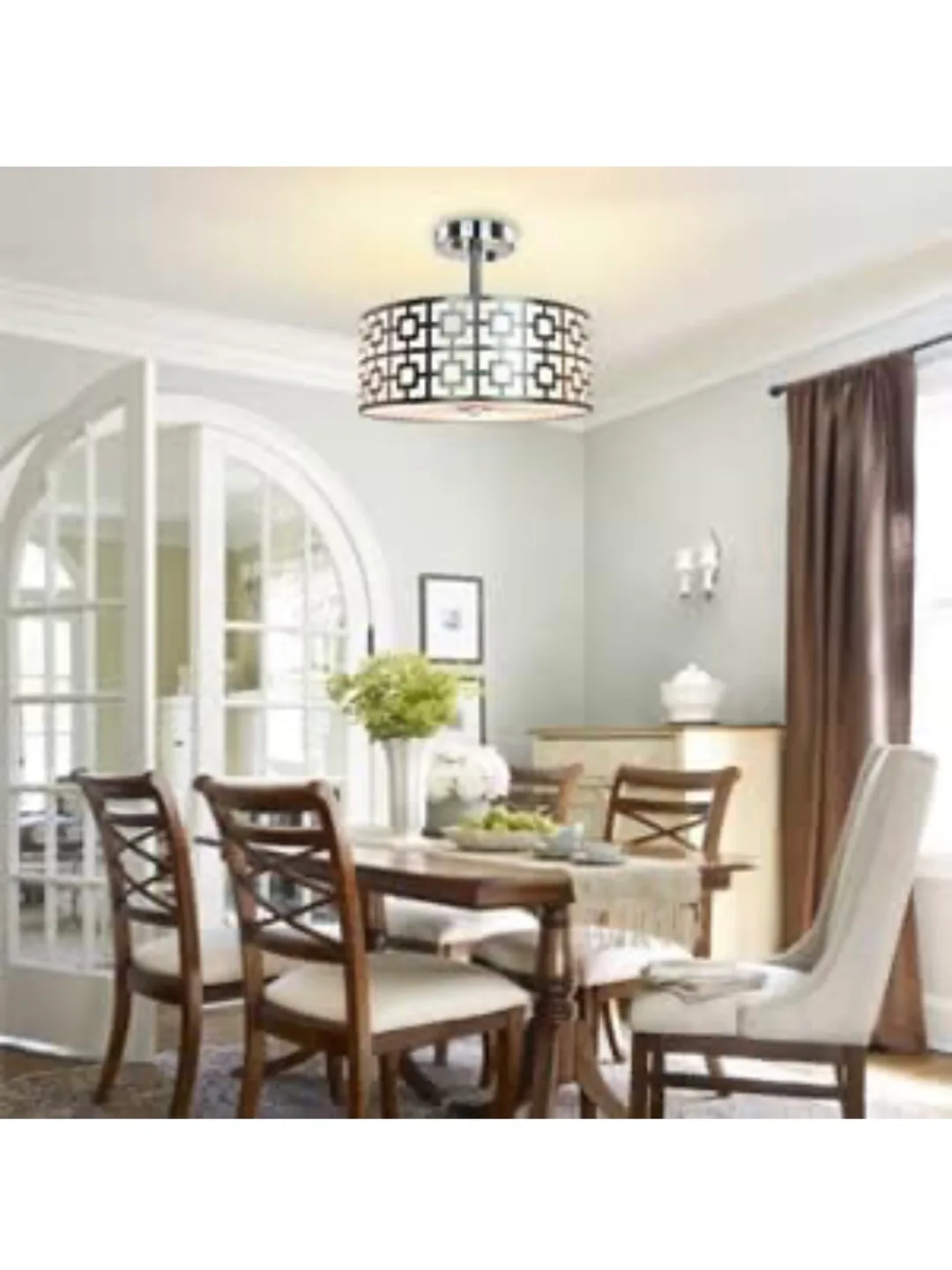 New Flush Mount Ceiling Light Fixture with Geometric Design image indicator(3)