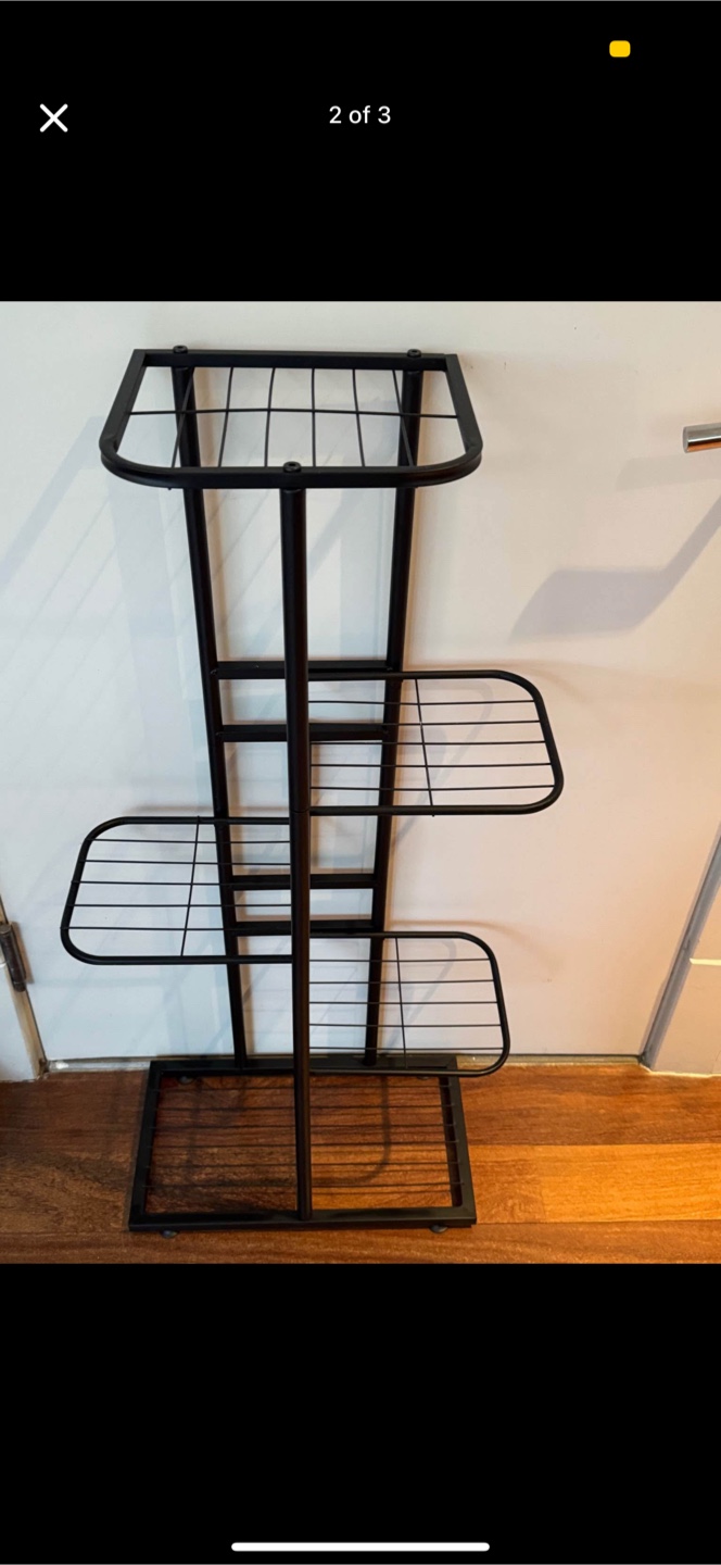 Black Metal Plant Stand with Four Shelves - photo 2