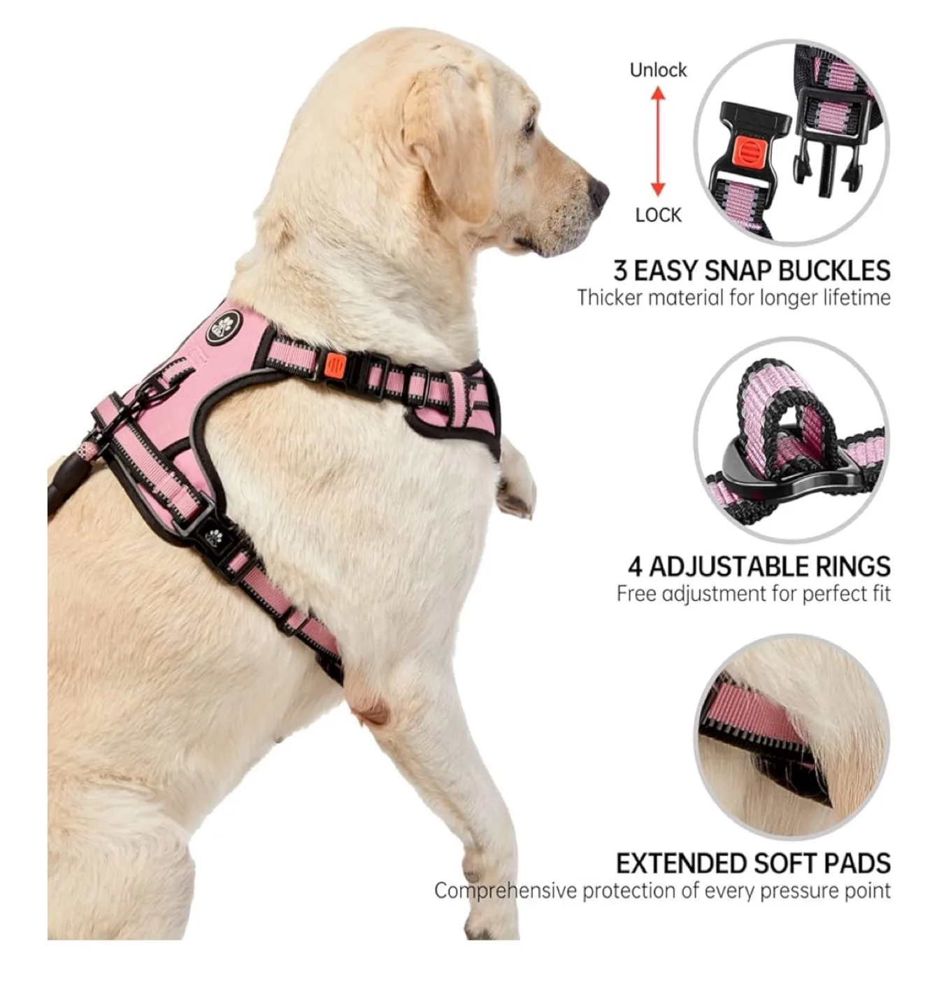 PINK dog harness set XL! 🐾 image indicator(3)