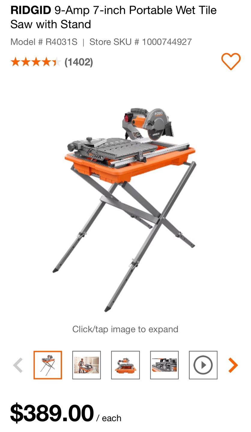 RIDGID tile saw - photo 4