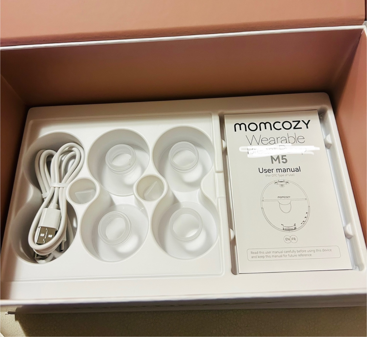 Momcozy M5 Hands-Free Wearable Breast Pump - New in Box - photo 3