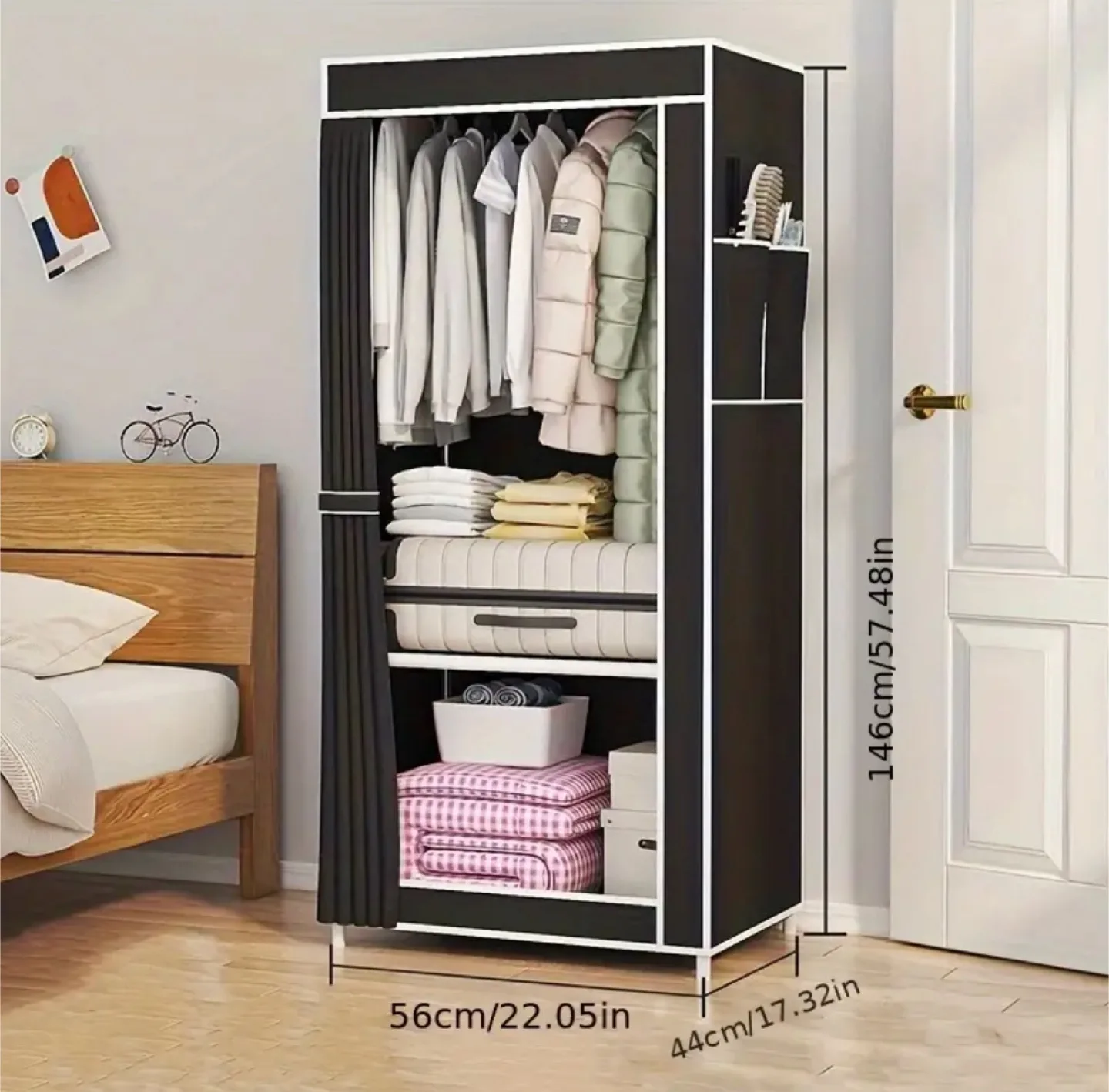 Portable Fabric Metal Wardrobe Closet Organizer (Brand new) thumbnail