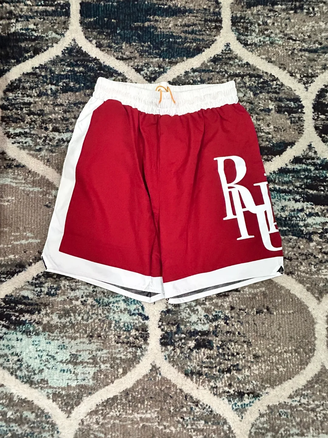 RHUDE Red and White Shorts thumbnail
