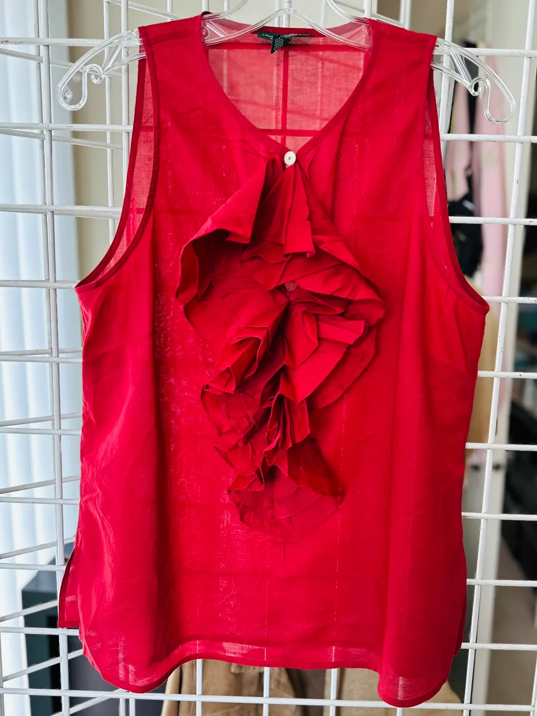Lauren Ralph Lauren Red Sleeveless Blouse, Size M thumbnail