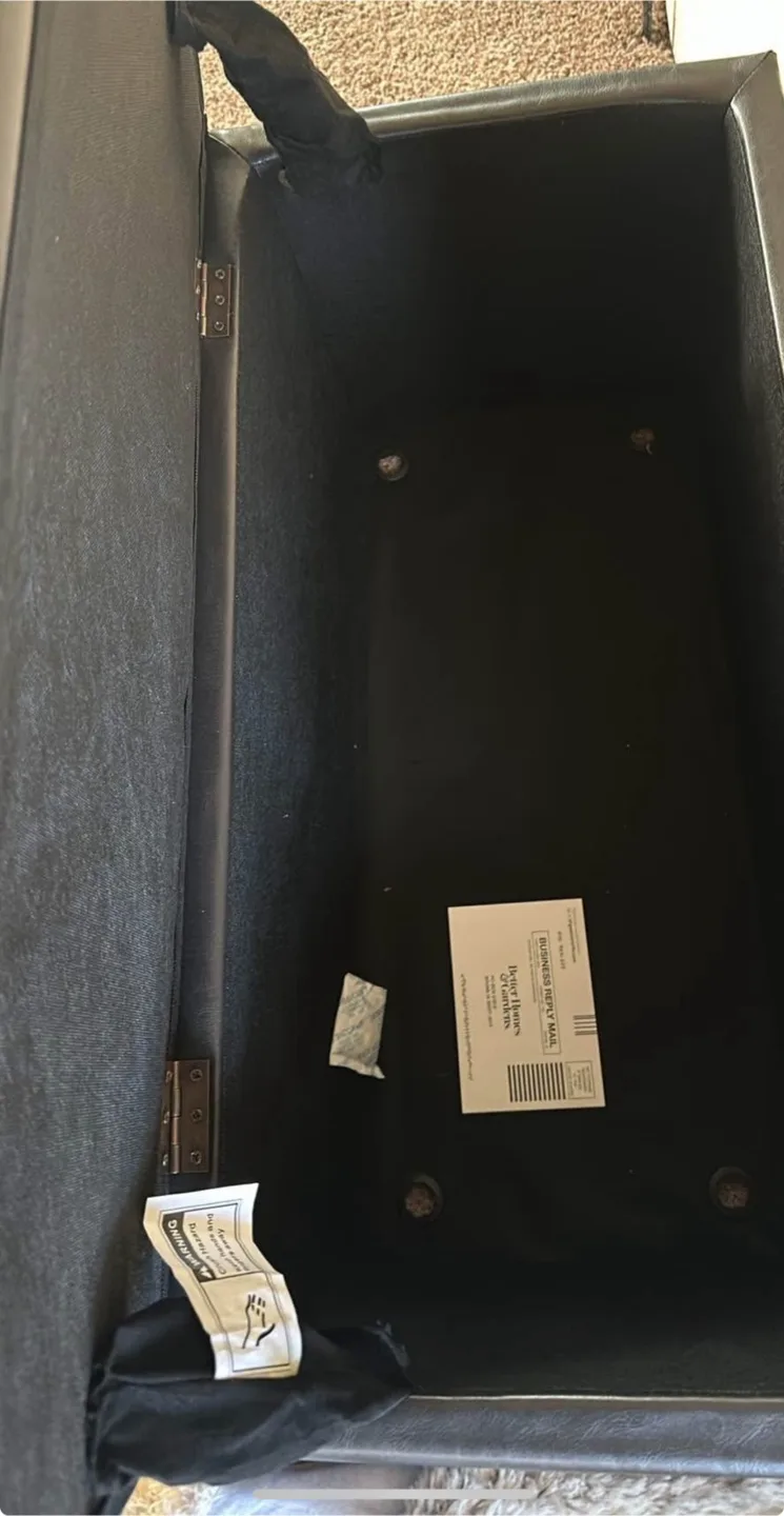 Black Leather Storage Ottoman image indicator(2)