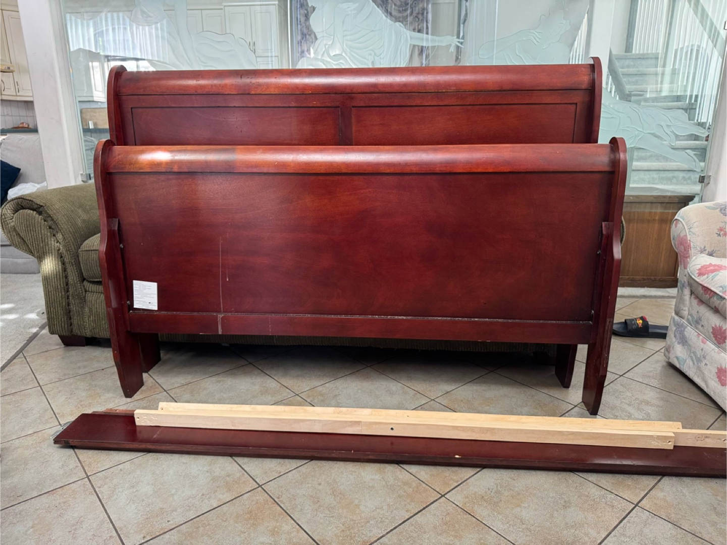 Sleigh Bed Frame and Mattress Set - Double