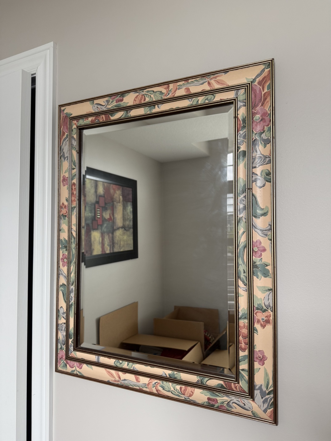 Ornate Floral Framed Mirror