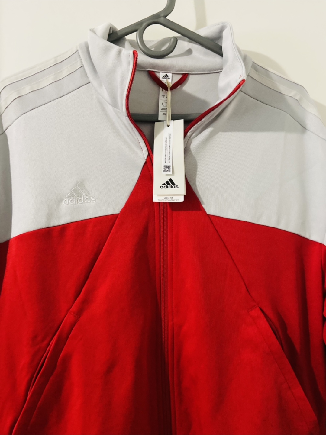 Adidas Red and Grey Track Jacket - photo 2