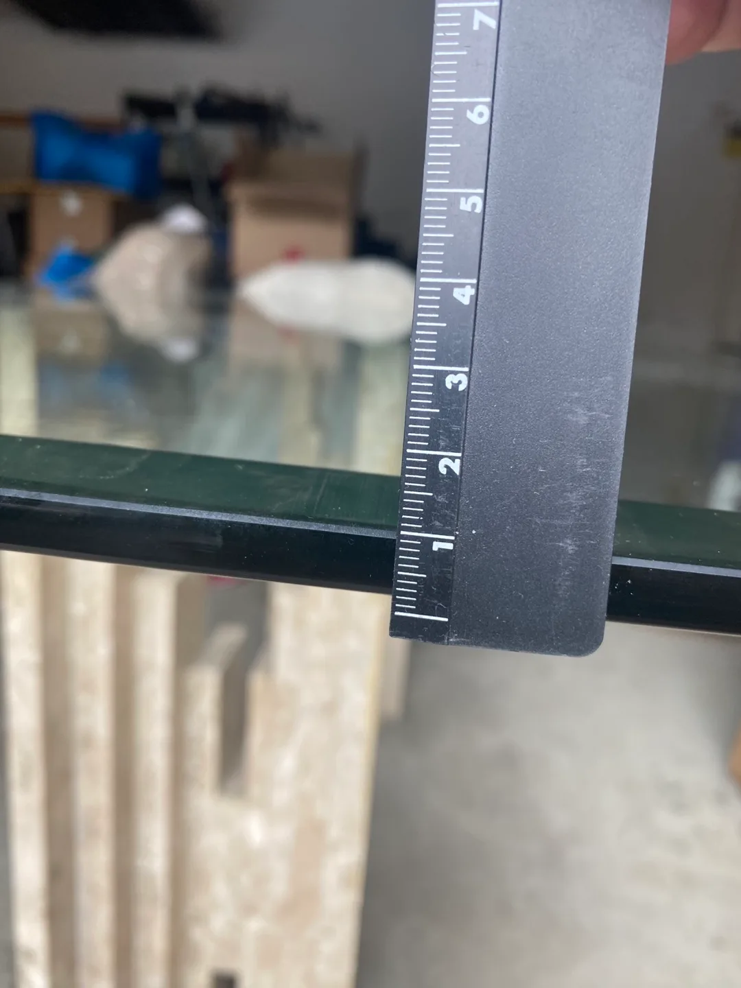 Unique Glass Top Table with Marble Base image indicator(5)