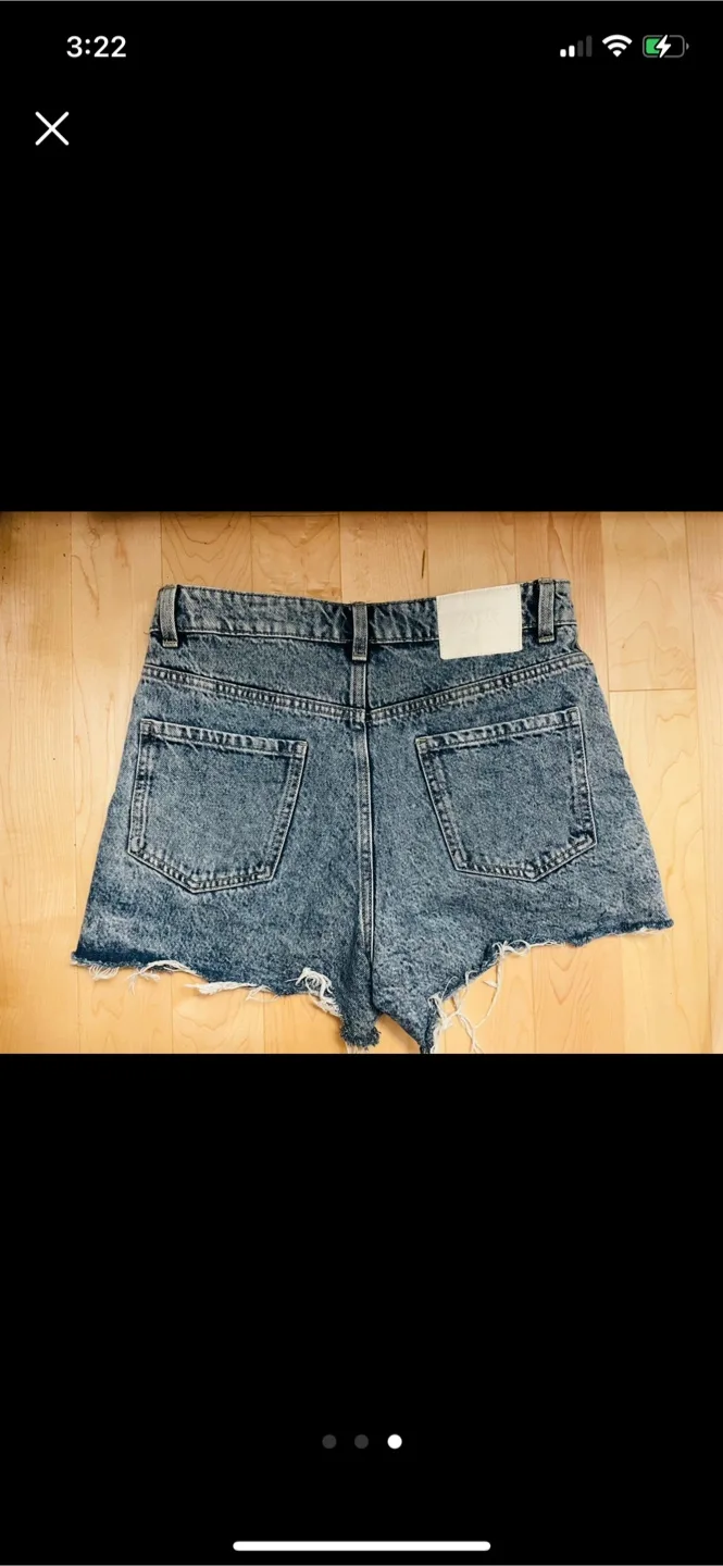 Zara Distressed Denim Shorts image indicator(3)